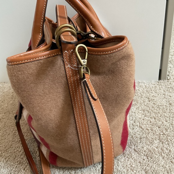 Striped Wool Ralph Lauren Bellport Tote NWT - Picture 3 of 10